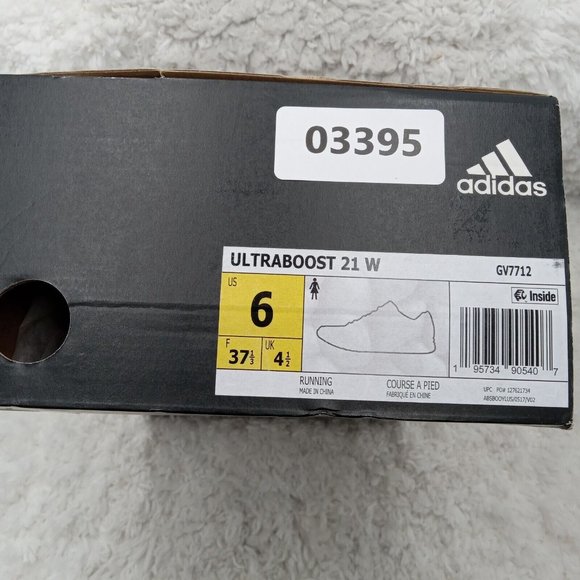 Adidas Running Shoes Womens 6 UltraBoost 21 Oreo White Black Sneakers GV7712 - Picture 8 of 9